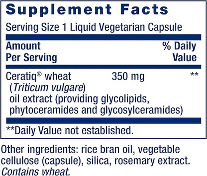 Life Extension Skin Restoring Ceramides* – Wheat Oil Extract – Hydrates & Smooths The Appearance of Fine Lines & Wrinkles – Gluten-Free, Non-GMO, 1-Daily, Vegetarian – 30 Liquid Capsules