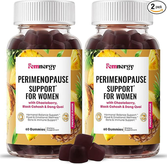 Perimenopause Support Gummies for Women - Menopause Relief Estrogen & Hormone Balance Supplement with Black Cohosh Chasteberry Vitamins D3 B6 for Hot Flashes Night Sweats & Mood Swings