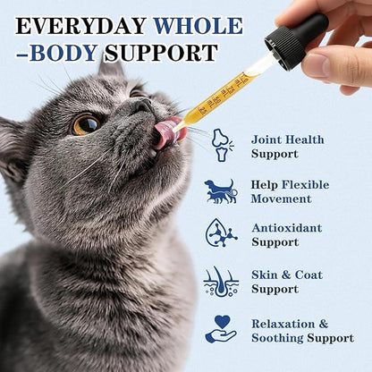 16-In-1 Glucosamine for Dogs & Cats, Liquid Hip & Joint Supplement, Collagen Drops with Chondroitin+MSM+Hyaluronic Acid Supplement Mobility Senior Dogs Pain Relief Helps All Breeds Made in USA 120ml