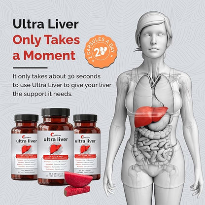 UpWellness Ultra Liver Supplement for Liver Support and Gallbladder Support - Powered by TMG, NAC Milk Thistle, and More - Liver Cleanse Detox & Repair - 60 Capsules - 5 Pack