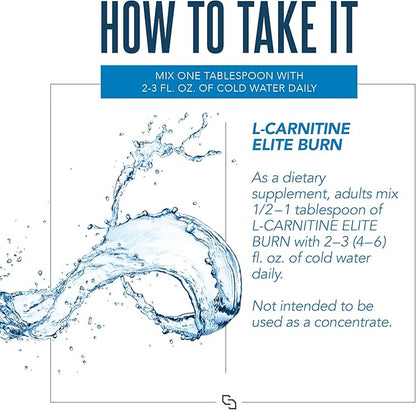 L-Carnitine Elite Burn Liquid Keto Fat Burner and Metabolism Activator - Fat Loss Support Keto Friendly Weight Loss Increase Energy-Stimulant Free - Lemon Lime 3000mg (32 Servings)