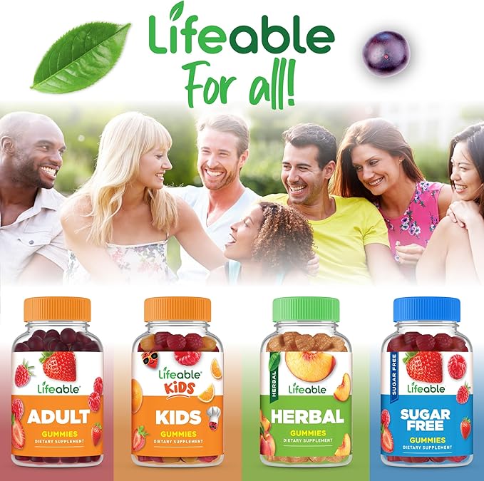 Lifeable Vitamin D3 K2 Gummies for Adults | 1000iu D3 and K2 100mcg | Great Tasting D3 and K2 Supplements | for Immune Support | VIT D3 K2 for Adults, Men, and Women | 60 Gummies