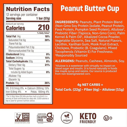 Munk Pack Variety Pack Probiotic Protein Bars | 15g Protein, 1g Sugar, 5g Net Carbs | Plant-Based, High Protein, Low Sugar Gut Health Snacks | 12 Pack