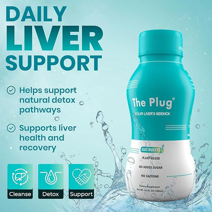 The Plug Liver Cleanse Detox & Repair Drink Electrolytes Organic Herbal Liquid Detoxify Body Plants Supplement Support Weight Loss Natural Health Hydrate Sports Energy Immunity Shots Minerals Vitamins