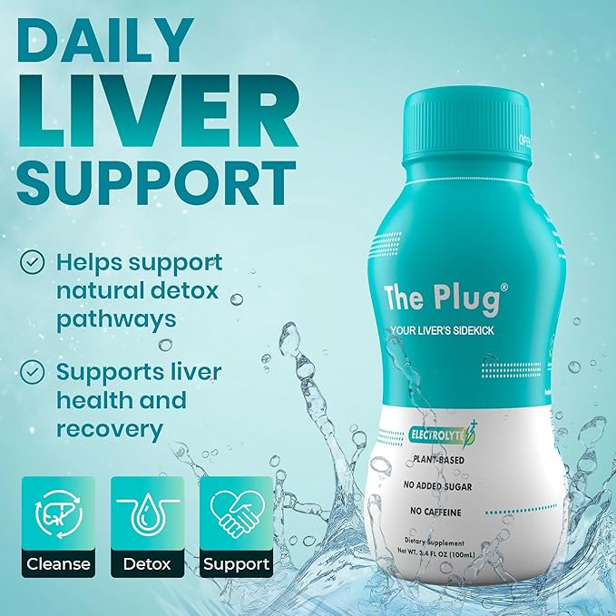 The Plug Liver Cleanse Detox & Repair Drink Electrolytes Organic Herbal Liquid Detoxify Body Plants Supplement Support Weight Loss Natural Health Hydrate Sports Energy Immunity Shots Minerals Vitamins