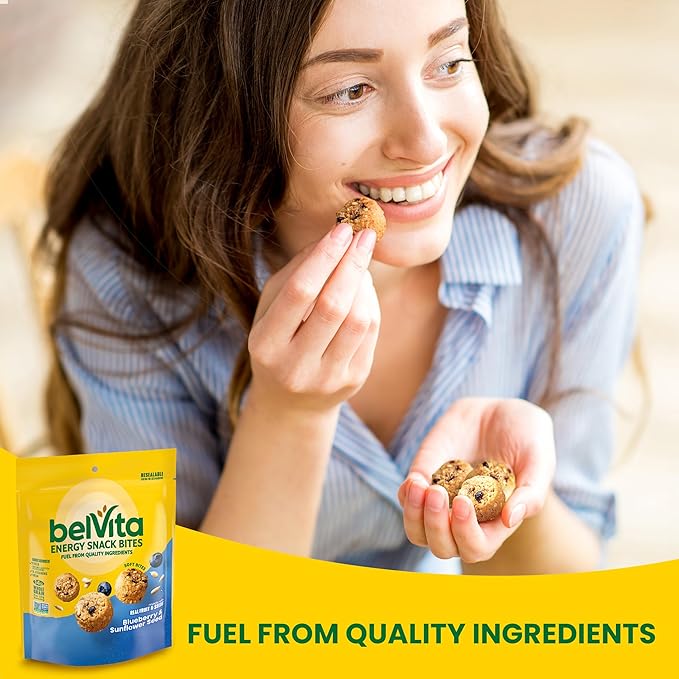 belVita Energy Snack Bites, Blueberry and Sunflower Seed, 5 oz (Pack of 2)