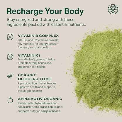 Proper, The Greens Daily Boost Organic Greens Powder. Whole Food, Apple Flavour Veggie Powder Superfood with Wheatgrass, Spirulina, Chlorella, Probiotics. Daily Drink Mix for Wellness and Digestion