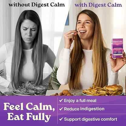 Digest Calm™ - Relief of Occasional Indigestion, Upset Stomach, Nausea, Gas, Bloating, Early Fullness - Herbal Supplement - 12 Capsules
