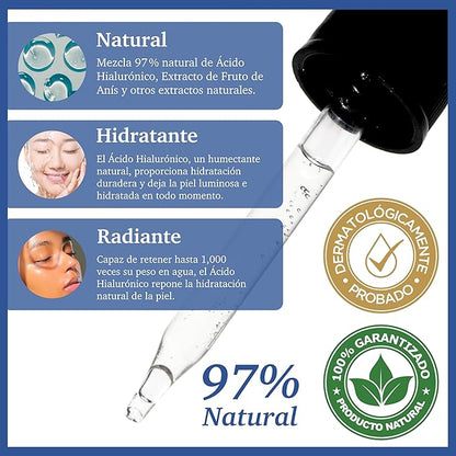 Purifect Hyaluronic Acid Plumping Facial Serum - Ultra Hydrating & Moisturizing Serum for Face, Balances Skin Texture, Vitamin E for Antioxidant Support, Vegan Skincare, Cruelty Free - 1 fl oz