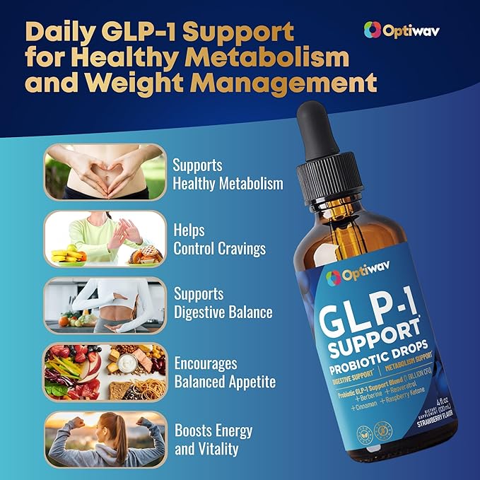 GLP-1 Support Probiotic Supplement for Weight Loss Fat Burner Support - Daily Natural Herbal Supplement for Women Men Digestive & Metabolic Health