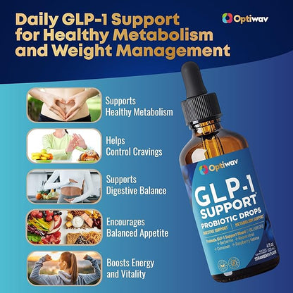 GLP-1 Support Probiotic Supplement for Weight Loss Fat Burner Support - Daily Natural Herbal Supplement for Women Men Digestive & Metabolic Health