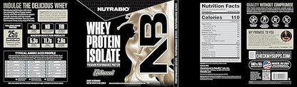NutraBio 100% Whey Protein Isolate Protein Powder, 25g Protein with Complete Amino Acid Profile, Non-GMO, Soy & Gluten Free, Low Carb, Low Calorie Whey Protein Powder, Raw Unflavored, 5 Lbs