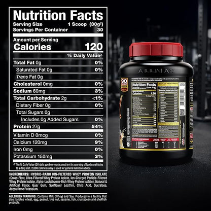ALLMAX ISOFLEX Pure Whey Isolate Protein Powder - Gluten Free, Low Lactose, Sugar-Free - High-Protein, Clean, Keto-Friendly for Pre Post Workout Supplement for Women and Men | Blueberry Muffin, 2lb