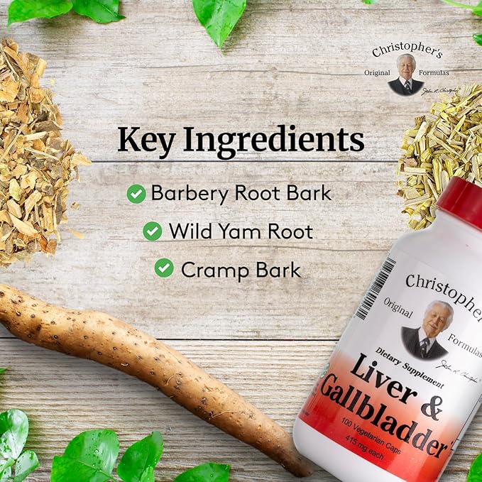 Christopher's Original Formulas Liver & Gallbladder Formula Capsules - Gallbladder Supplements with Digestive Enzymes - Supports Digestive System with Natural Herbs - Pack of 12