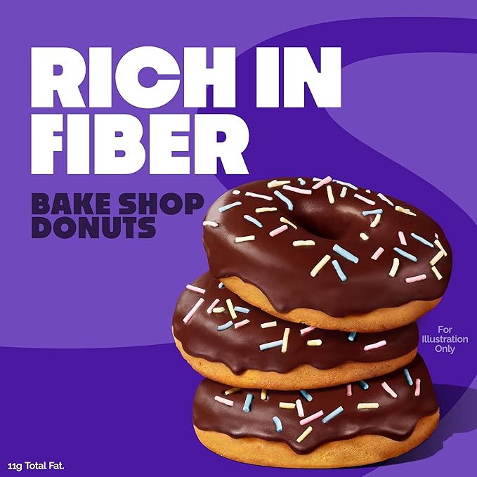 Quest Nutrition Bake Shop, Chocolate Frosted Donuts, 14g Protein, Less than 1g Sugar, Protein Snack, Low Sugar, 4 Count