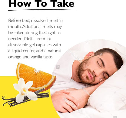 Bach Rescue Sleep Liquid Melts, Natural Orange Vanilla Flavor, Natural Sleep Aid, Stress Relief, Homeopathic Flower Essence, Free of Melatonin, Non-Alcohol, 3 Pack, 28 Count Each