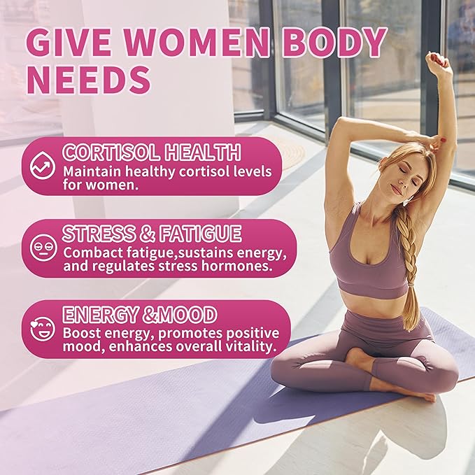 Cortisol Supplements for Women Liquid Drops, Natural Herbal Extract Complex for Women, Maintain Healthy Cortisol Levels - 90 Day Vegan Supply