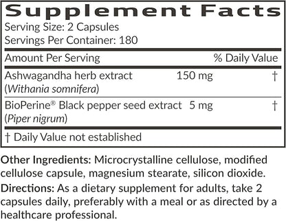 Futurebiotics Ashwagandha Extra Strength Stress & Mood Support with BioPerine - Non GMO Formula, 360 Vegetarian Capsules