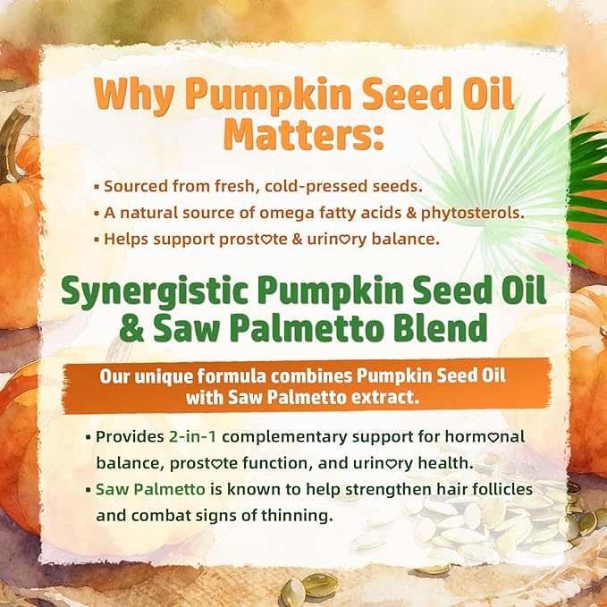 MEENCCD Pumpkin Seed Oil Gummies with Saw Palmetto, Pumpkin Seed Oil for Hair and Skin Health, Pumpkin Seed Extract for Women Men, Sugar-Free, Raspberry Flavor, 60 Count