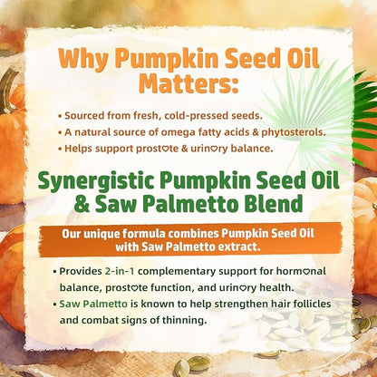 MEENCCD Pumpkin Seed Oil Gummies with Saw Palmetto, Pumpkin Seed Oil for Hair and Skin Health, Pumpkin Seed Extract for Women Men, Sugar-Free, Raspberry Flavor, 60 Count