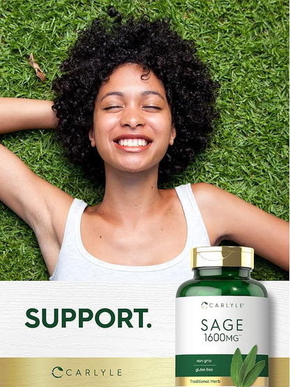 Carlyle Sage Supplement | 180 Capsules | High Potency | Non-GMO, Gluten Free