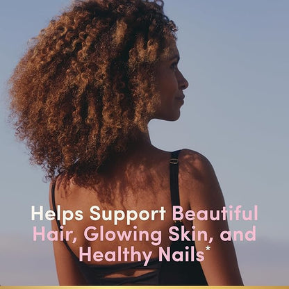 Nature's Bounty Optimal Solutions Hair, Skin and Nails Pectin Gummies, 2500 mcg Biotin Per Serving, No Stick Gummy, Vegetarian Formula, Strawberry Flavor, 200 count, 100 Total Servings