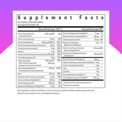 Seeking Health Prenatal Essentials Chewable - Prenatal Support Supplement with Riboflavin - Formula Supports Immune Health & Methylation - B12 Supplement to Support Genetic Development - 60 Tablets