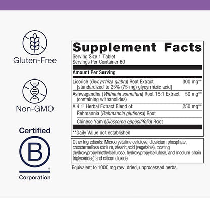 Metagenics Licorice Plus - Cortisol & Stress Support Supplement with Licorice Root, Ashwagandha, Rehmannia & Chinese Yam - Non-GMO, Gluten-Free, Vegetarian - GMP Certified Facility - 60 Tablets