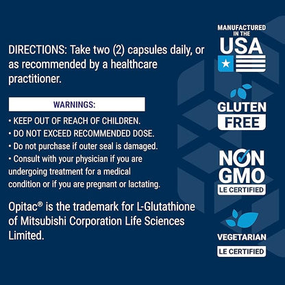 Life Extension Glutathione 500 mg – Glutathione Capsules, Antioxidant Supplement, Oxidative Stress, Active Reduced Form – Gluten-Free, Non-GMO, Vegetarian – 60 Capsules