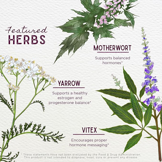WishGarden Herbs Cycle Harmony Hormone Support - Plant-Based Herbal Supplement w/Vitex & Wild Yam Supports Normal Menstrual Cycle & Hormone-Based Issues, PMS, Irregular Cycles, Ovulation Issues, 4oz