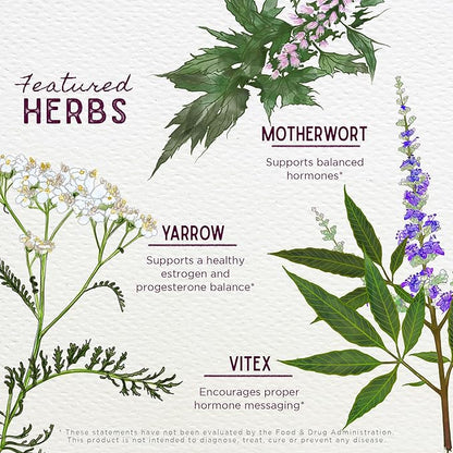 WishGarden Herbs Cycle Harmony Hormone Support - Plant-Based Herbal Supplement w/Vitex & Wild Yam Supports Normal Menstrual Cycle & Hormone-Based Issues, PMS, Irregular Cycles, Ovulation Issues, 4oz