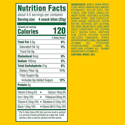 belVita Energy Snack Bites, Banana, Dark Chocolate and Sunflower Seed, 5 oz Bag (Pack of 2)