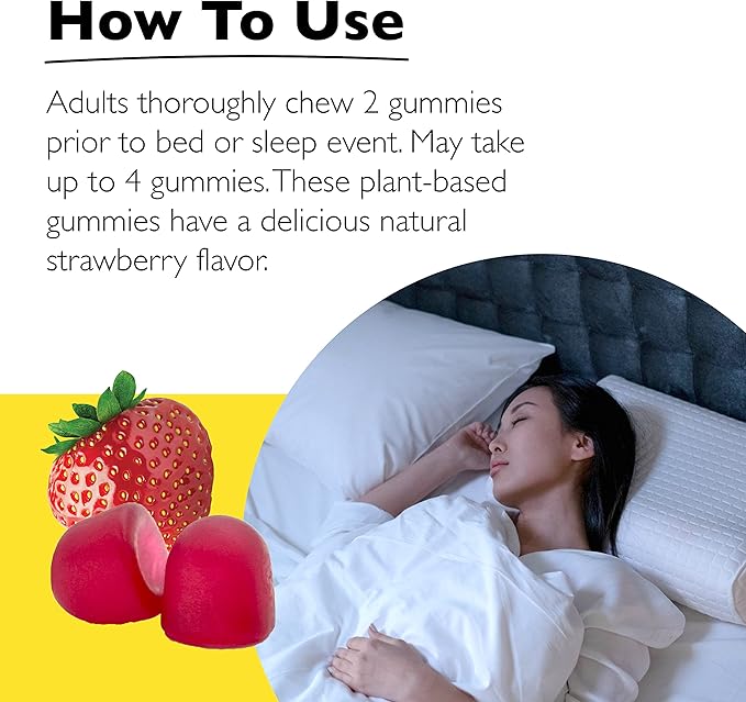 Bach RESCUE PLUS Melatonin Sleep Gummies, Natural Strawberry Flavor, Sleep Aid, Dietary Supplement, Vegan, Gluten-Free, No Artificial Flavors, Colors or Sweeteners, 3 Pack, 180 Count Total