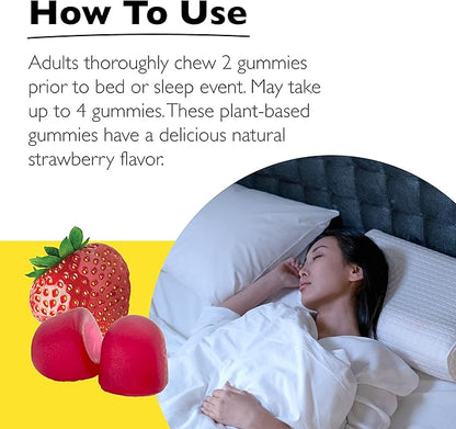 Bach RESCUE PLUS Melatonin Sleep Gummies, Natural Strawberry Flavor, Sleep Aid, Dietary Supplement, Vegan, Gluten-Free, No Artificial Flavors, Colors, 60 Count