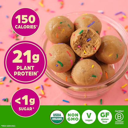 Orgain Organic Vegan Protein Powder, Birthday Cake - 21g Plant Based Protein, 7g Prebiotic Fiber, Low Net Carb, No Lactose Ingredients, No Added Sugar, Non-GMO, for Shakes & Smoothies, 1.02 lb