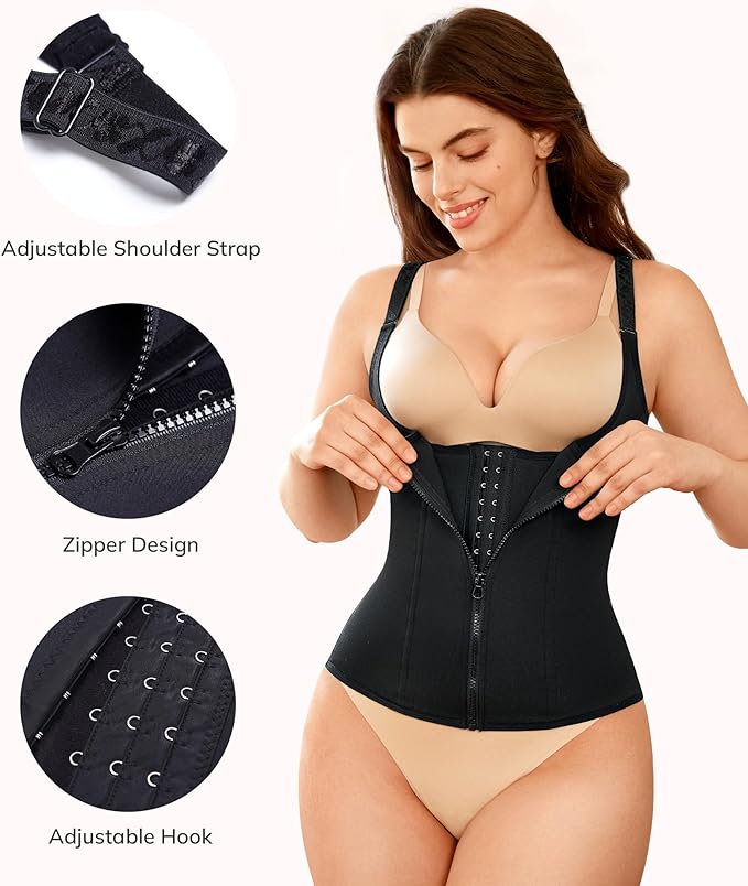 LODAY Waist Trainer Corset for Women Tummy Control Sport Workout Body Shaper Black