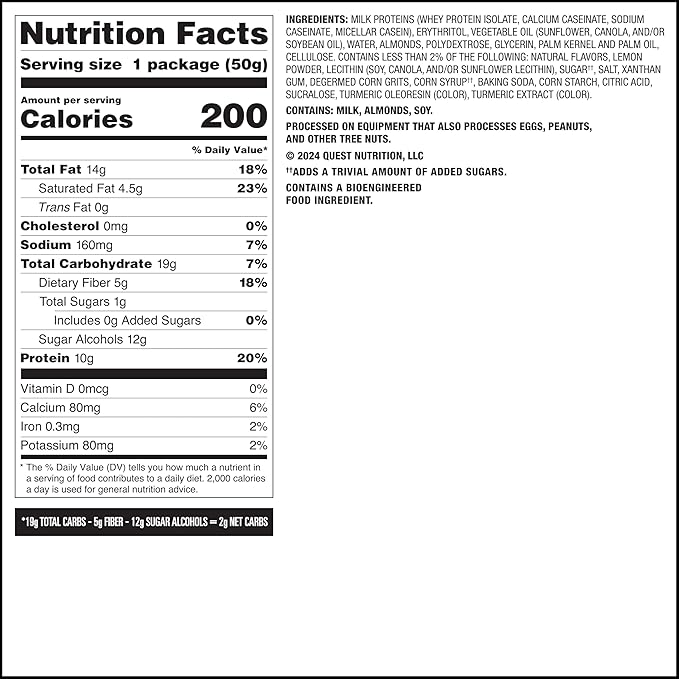 Quest Nutrition Frosted Protein Cookies Twin Pack, Lemon Cake, 1g Sugar, 10g Protein, 2g Net Carbs, Gluten Free, 16 Cookies