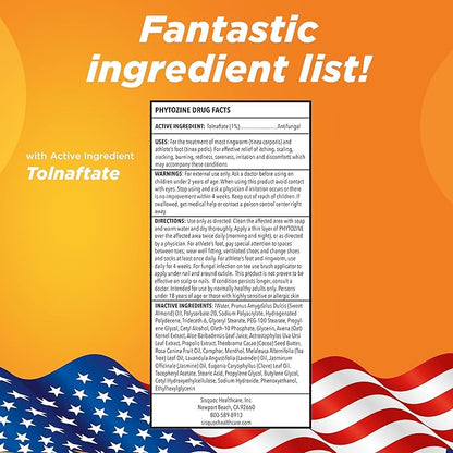Anti Fungal Cream For Skin With 1% Tolnaftate - Ringworm Treatment For Humans - Effective Athletes Foot Treatment Cream - Nourished by 15+ Natural Oils & Botanicals - Made in USA - 1 oz