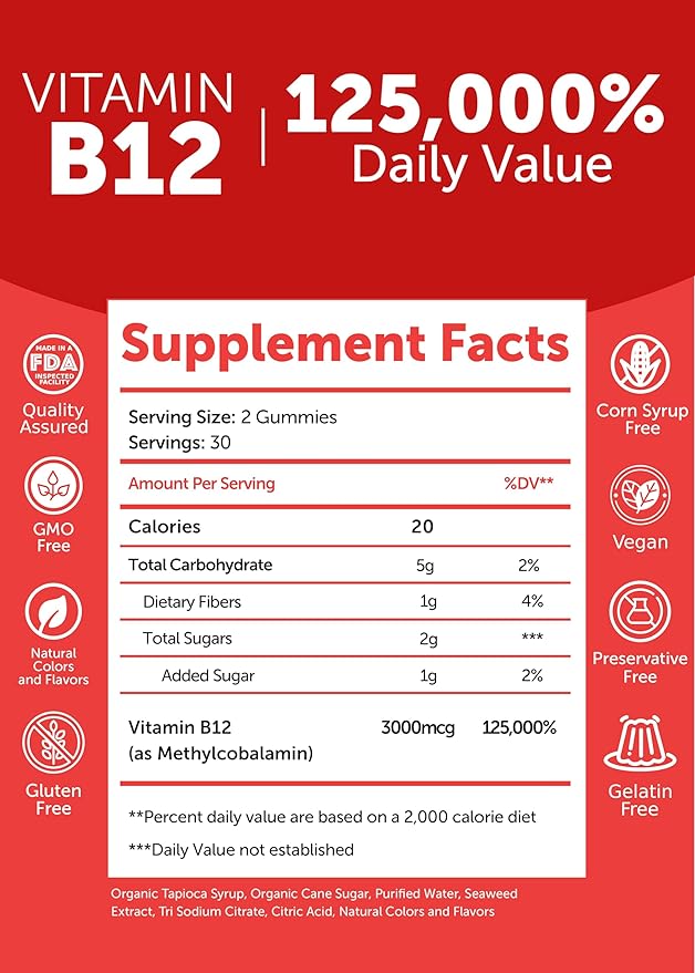 Lunakai Vitamin B12 and Collagen Gummies Bundle - 3000 mcg Methylcobalamin High Absorption Energy Gummies - Non-GMO Anti Aging Supplements for Men & Women - 30 Days Supply