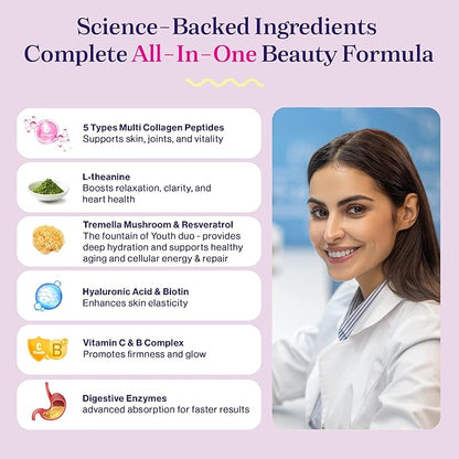 Fuel Multi Collagen Peptides Powder – 11g Hydrolyzed Collagen Types I, II, III, V & X – Hair, Skin, Nails & Joint Support – Keto & Gluten Free – Mixed Berry – 40 Servings (9.59oz)