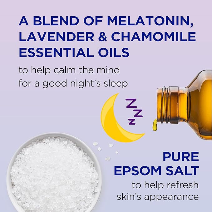 Dr Teal's Epsom Salt Soak, Lavender & Chamomile, 3 lbs | Pack of 2 | Sleep Blend | With Melatonin | Essential Oils