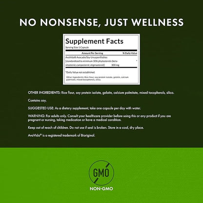 Swanson AvoVida - Natural Supplement Promoting Joint Health & Mobility - Avocado & Soybean Unsaponifiables to Support Cartilage & Tissue Health - (60 Capsules, 300mg Each) (1 Pack)