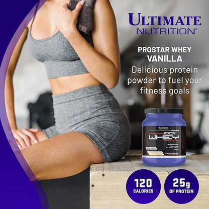 Ultimate Nutrition Prostar Whey Protein Powder Isolate, Vanilla - Low Carb, High Protein Powder Shake for Muscle Gain & Recovery - Low Sodium, Low-Fat & Keto Friendly - 1 lb Tub