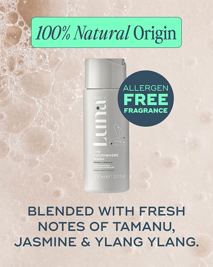 Luna Daily The Feminine Wash + Body Oil Set | Travel-Size Feminine Hygiene & Moisturizing Duo | pH-Balanced Body Wash & Soothing Ingrown Hair Oil | Nourishing & Pregnancy-Safe