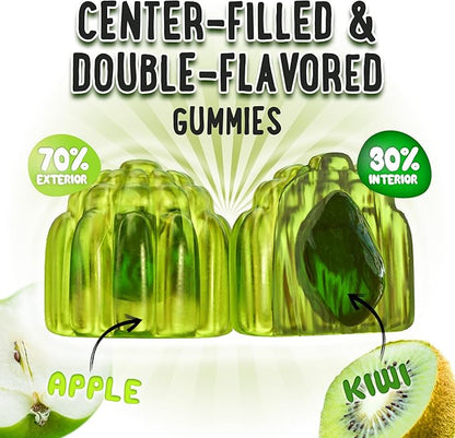 OH MY CHEWY Center-Filled Vitamin D3 K2 & Calcium Gummies - Supplement for Healthy Teeth, Bone & Energy - 5000 IU D3, 120 mcg K2(MK-7), 120 mg CA - Vegan & Non-GMO - 60 Count