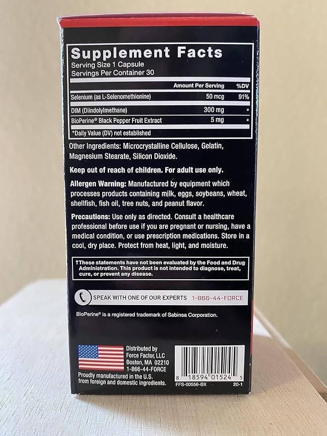 Force Factor DIM, 3-Pack, Pills to Decrease Estrogen in Men, Diindolylmethane Supplement with Key Natural Ingredients and Superior Absorption, Diindolylmethane 300mg, Works Fast, 90 Capsules