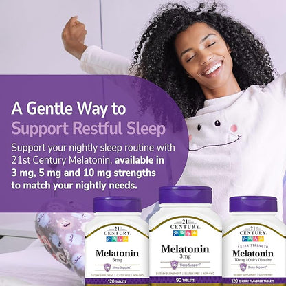 21st Century Melatonin 3 mg Tablets, 200 Count