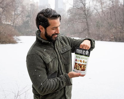 Power Up Trail Mix, Mega Omega Trail Mix, Non-GMO, Vegan, Gluten Free, No Artificial Ingredients, Gourmet Nut, 14 Ounce Bag