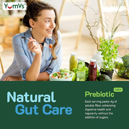 YumVs Sugar Free Prebiotic Fiber Gummies for Adults and Kids - Berry Flavor - Kosher Halal 4g High Fiber Supplement for Women and Men - Daily Fiber for Digestive Health (60 Count, 2PK)