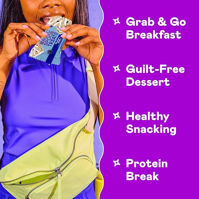 Magic Spoon Treats - 16 High Protein Bars, Blueberry Muffin - High Protein Gluten Free Snack - Sugar & Gluten Free Protein Cereal Bar - Low Carb, Keto Friendly - Healthy Snacks for Adults